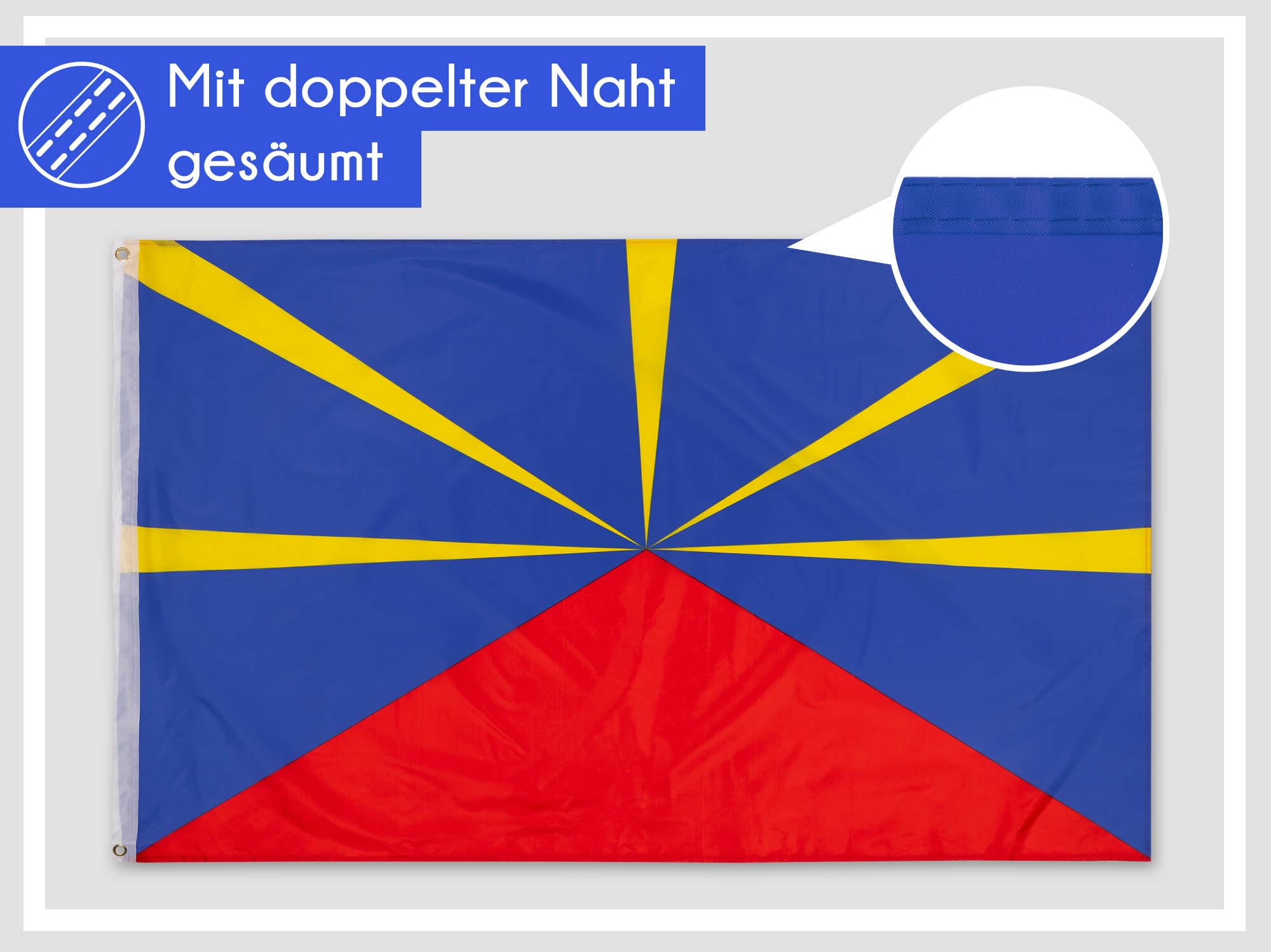 PHENO FLAGS Flaga La Réunion, 90 x 150 cm, odporna na warunki atmosferyczne i rozerwanie, idealna dekoracja dla miłośników Francji, flaga do podnoszenia do użytku wewnątrz i na zewnątrz