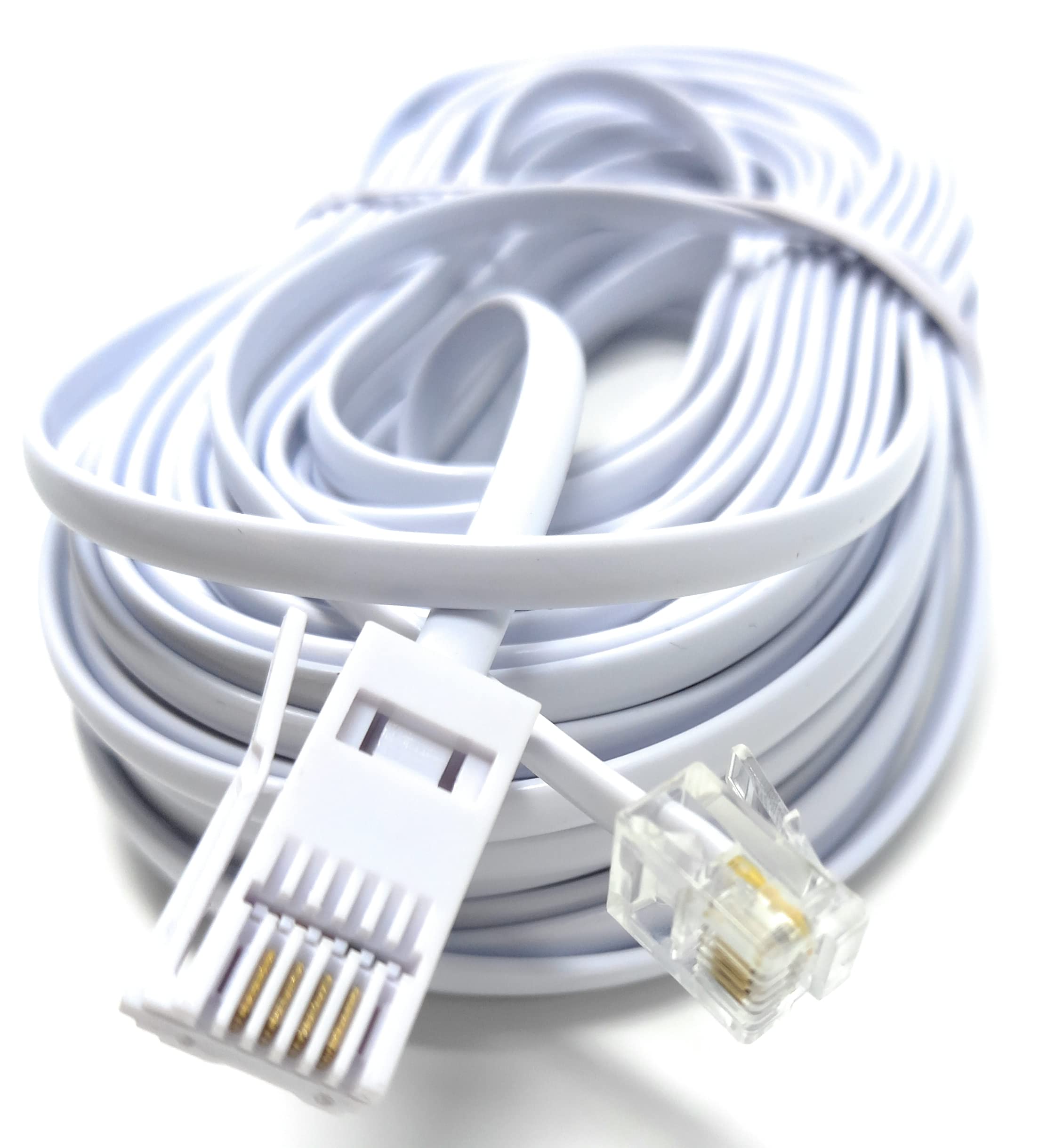 DRUT 20m RJ11 to BT, 4 Pin Male to Male Rollover Cable Modem Router Lead Cord VDSL/ADSL (not for telephone) (65ft) - Image 3