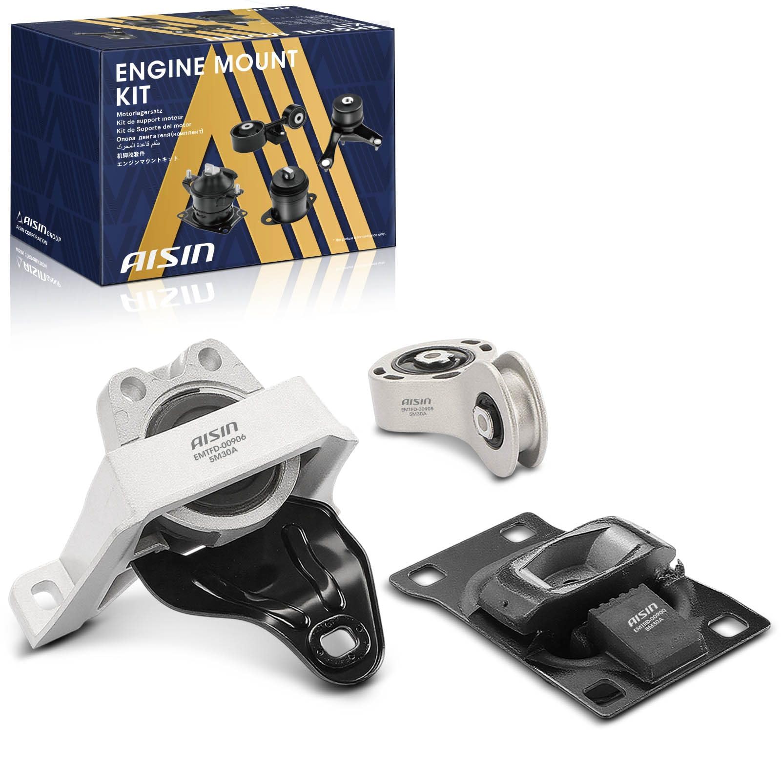 Photo 1 of AISIN AFTERMARKET EMTFD-20254 3Pcs Engine Motor & Transmission Mount Set