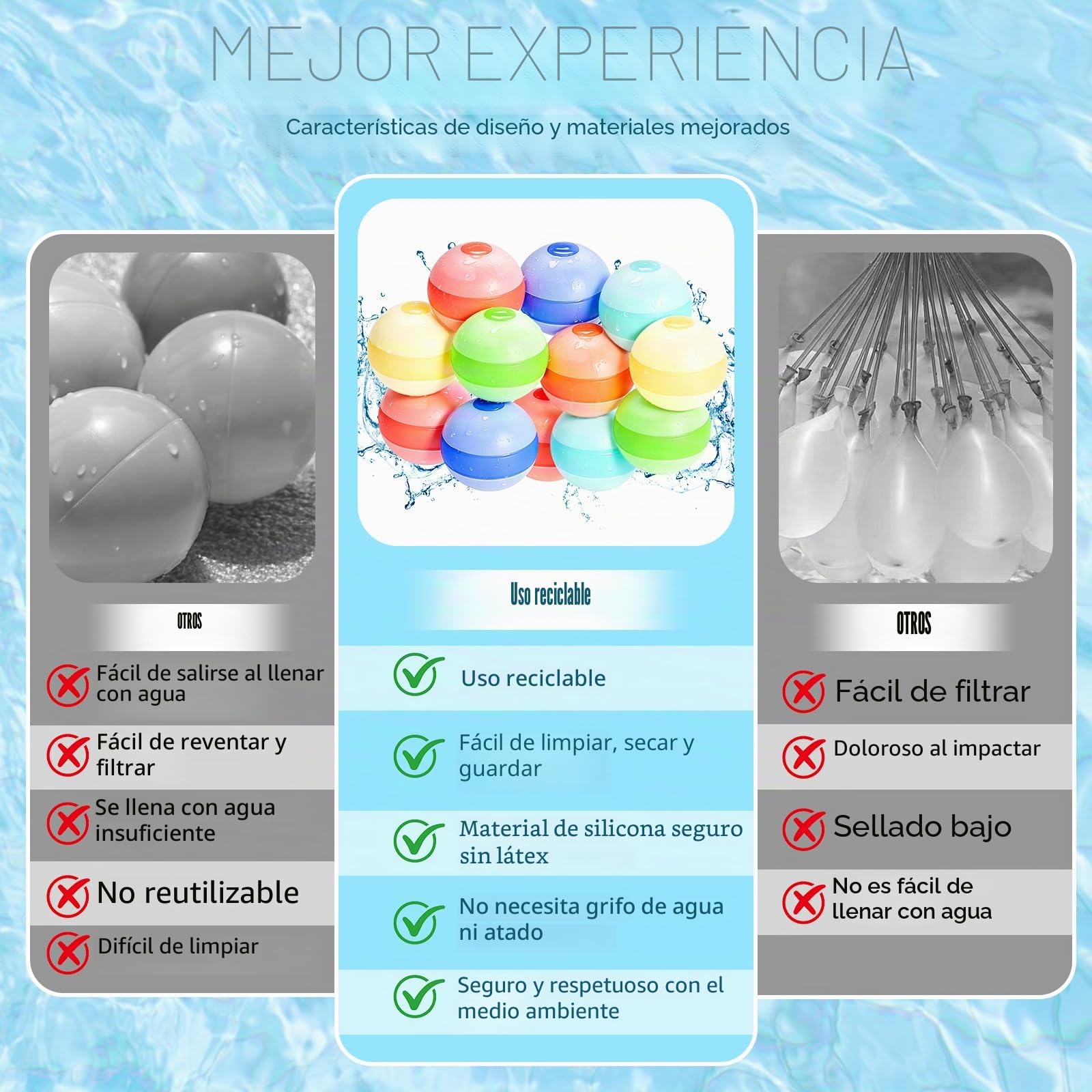 12 globos de agua reutilizables, con cierre automático para niños y adultos, globos de agua de llenado rápido, juguetes de agua para exteriores, para piscina, fiesta de verano, playa