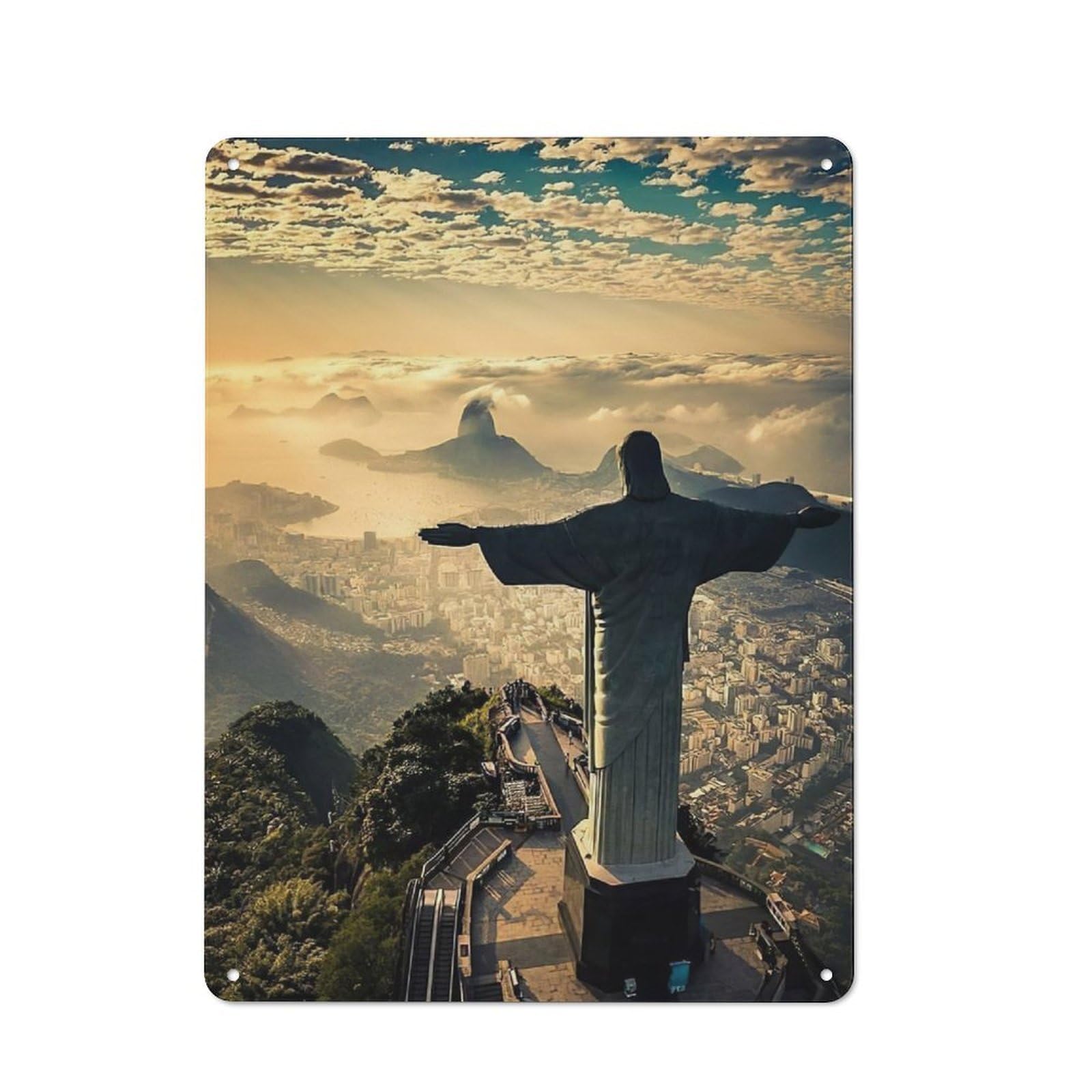 Junmoney Rio De Janeiro Brazil Tin Sign 40X30cm With For Pub Or Café, Rustic Decor, For Kitchen, Dining Room And Home Bar Wall Decor