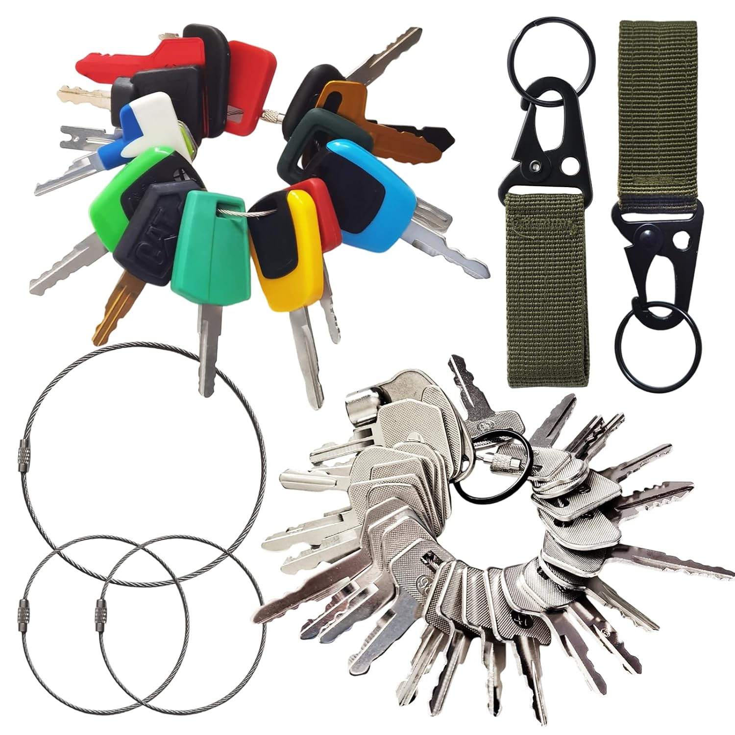 Contractors Heavy Equipment Keys Master Set Construction Equipment Multi Keys fit Most Common Equipment Manufactures Excavator Loader Dozer Backhoe Volvo CAT John Deere Case Doosan JCB Kubota Hyster