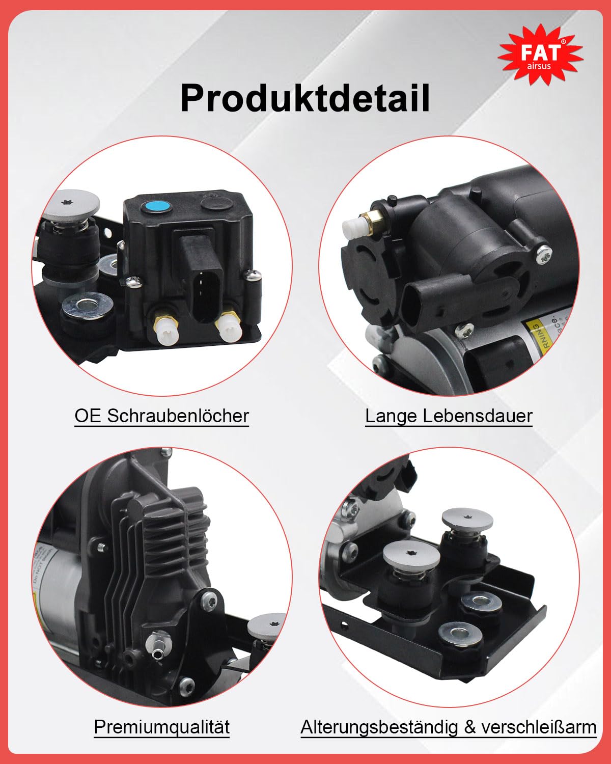 Para BMW E61 2006-2010 Conjunto de bomba de compresor de suspensión de aire con soporte y válvula de bloqueo 37106793778