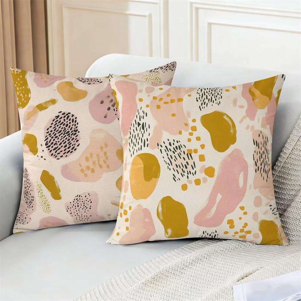 Federe Cuscini da Esterno Impermeabili 65x65 Astratto Copri Cuscini per Divano Moderno Federa Cuscino Arte Decorativi Copricuscini per Divano Giardino Patio Soggiorno Copricuscino Set di 2 (IU385)
