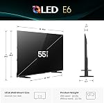 Hisense 55E6SF - 55" E6 Series Hi-QLED 4K UHD Smart Fire TV, AI Light Sensor, Dolby Vision · Atmos, Voice Remote with Alexa, Motion Rate 120, HDR 10+ Adaptive, Game Mode Plus (2026 New Model)