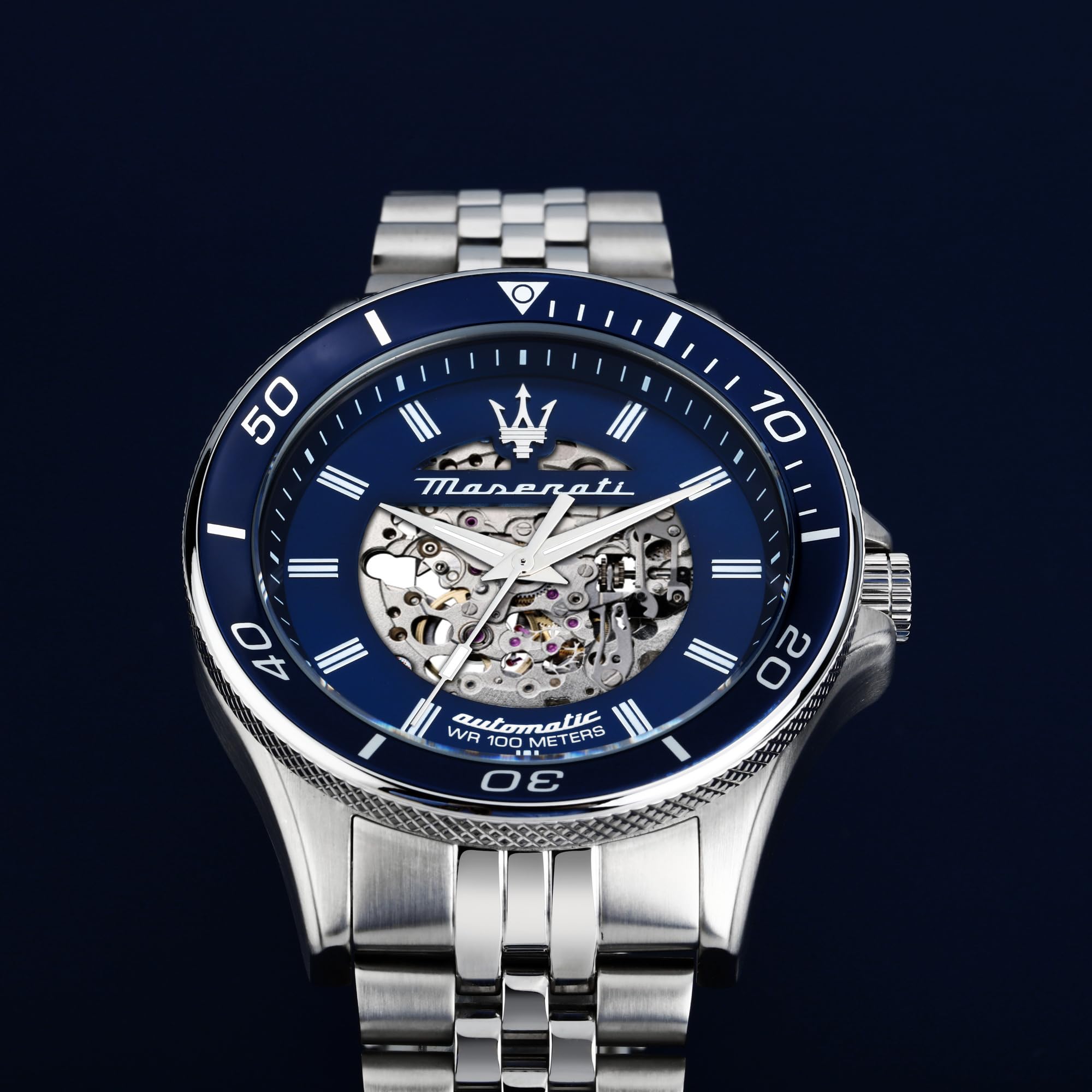Maserati Orologio Uomo, Automatico, Analogico, Cinturino in Acciaio, Collezione Sfida - R8823140011