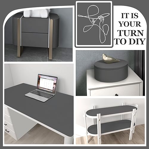 Miniatura 4 de practicalWs - Papel tapiz autoadhesivo para pelar y pegar, color liso, rollo decorativo, 15.7 x 78.7 pulgadas, gris