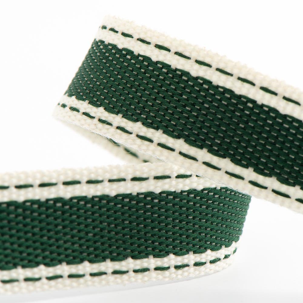 Cotton Twill Ribbon 15mm x 10 Metres - Bottle Green