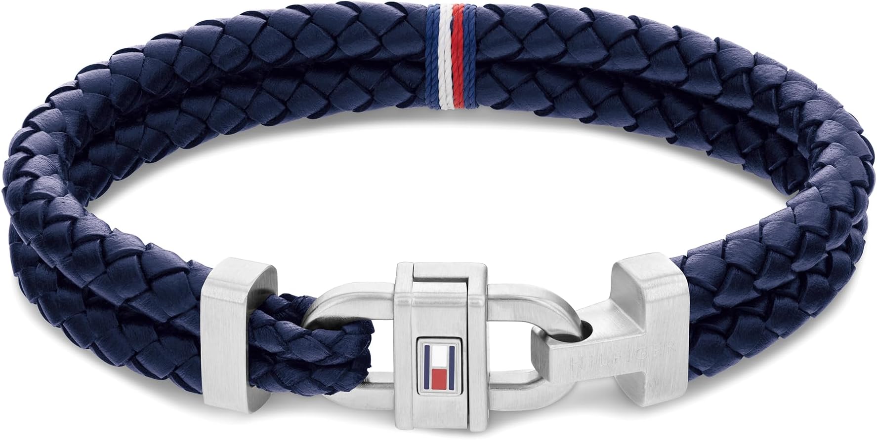 Jewelry Men's Leather Bracelet with Stainless Steel Closure - Available in Black or Blue
