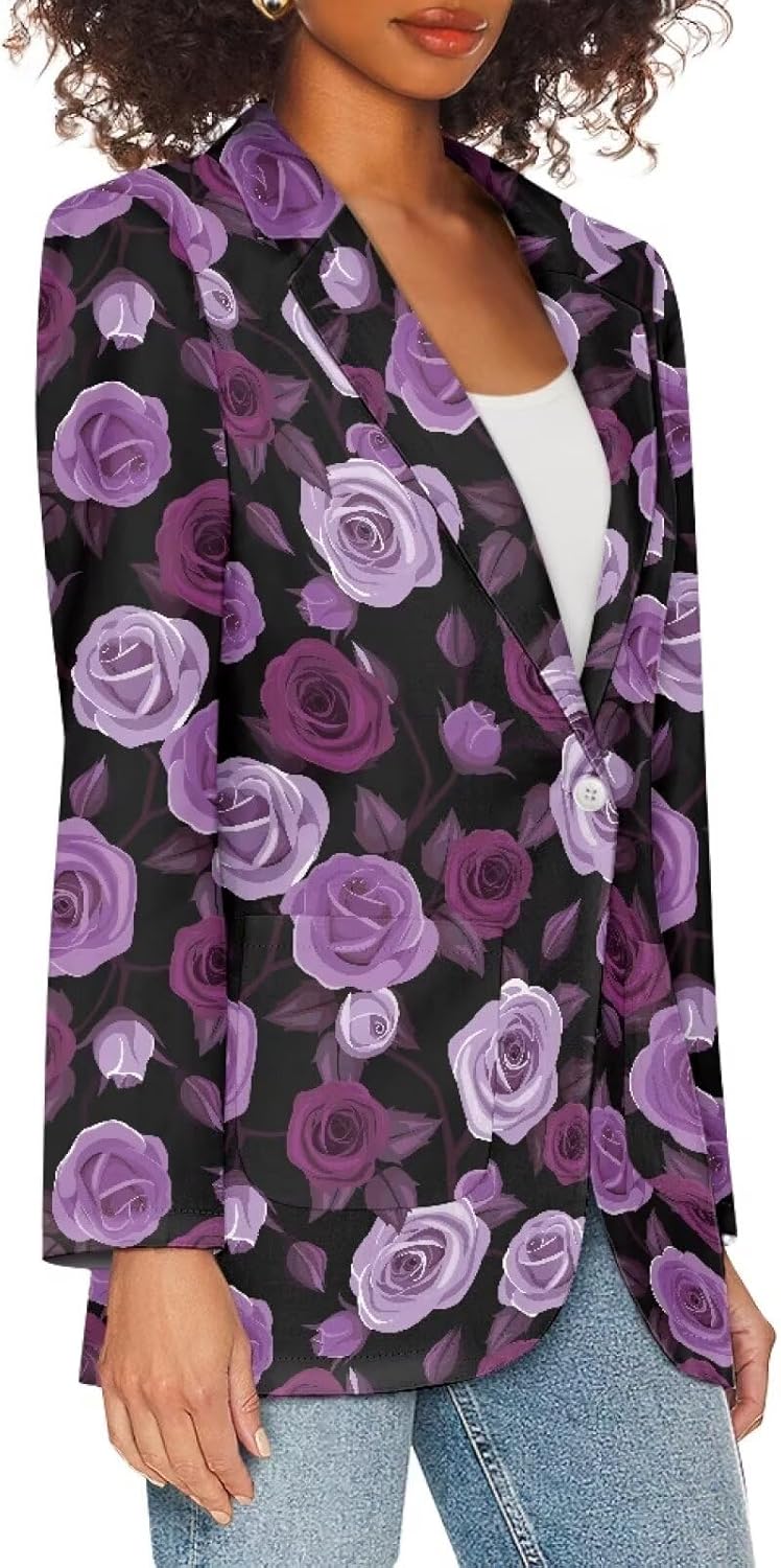 TODIYADDU Blazer Jackets for Women Casual Long Sleeve Lapel Collar Elegant Work Office Jacket Open Front Cardigan Outwear