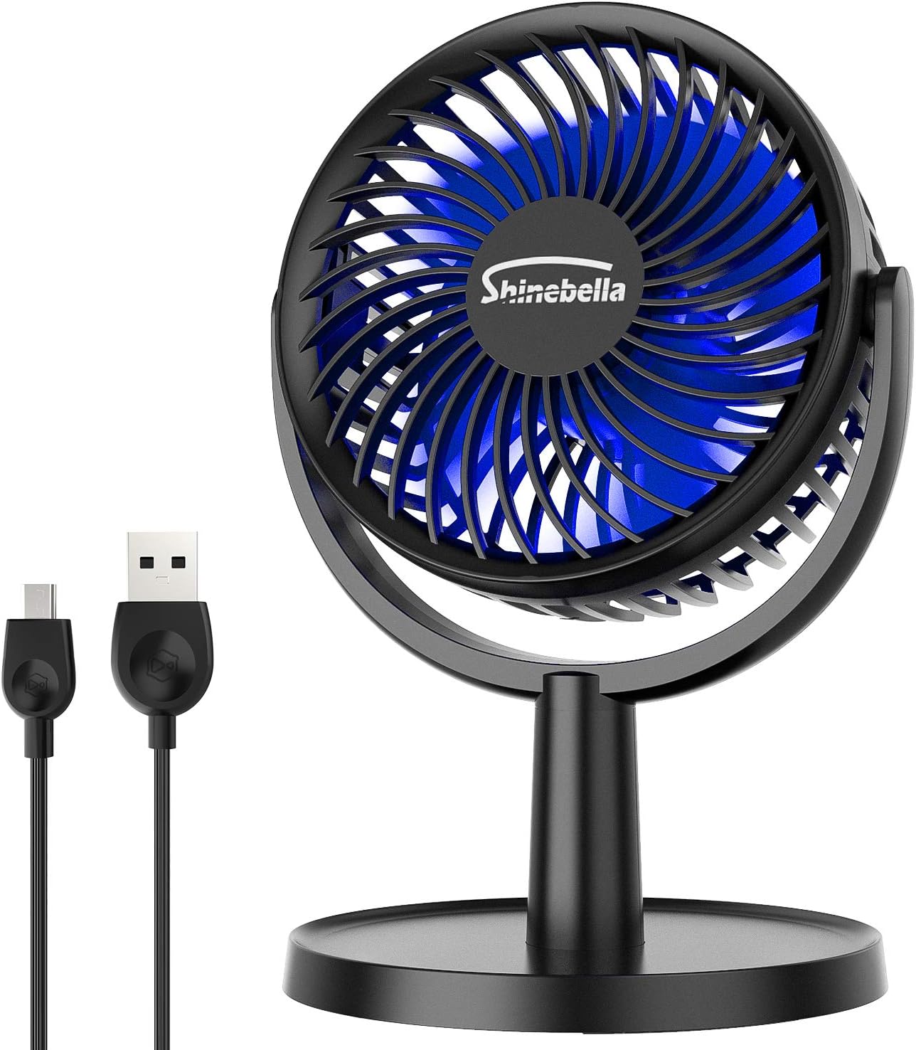 Quietest Desk USB Fan with 4 Settings, Small but Mighty, Portable Mini