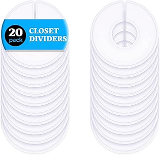 Closet Dividers for Hanging Clothes - Set of 20 White Clothing Rack Dividers , Clothing Size Rack Dividers, Closet Organizers and Storage Clothes Dividers (20)