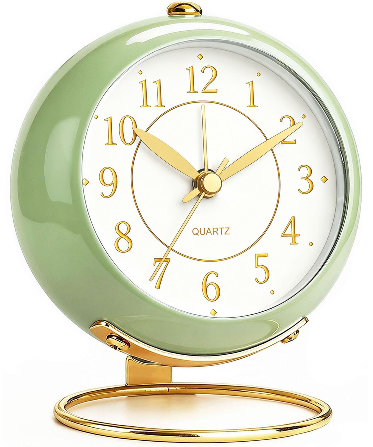 Azxb Analoger Wecker, Retro Kleiner Tischwecker mit Nachtlicht, Hintergrundbeleuchtung, Niedliches Einfaches Design, Lautlos Ohne Ticken, Batteriebetrieben, Wecker Schlafzimmer Schulstart-Geschenke