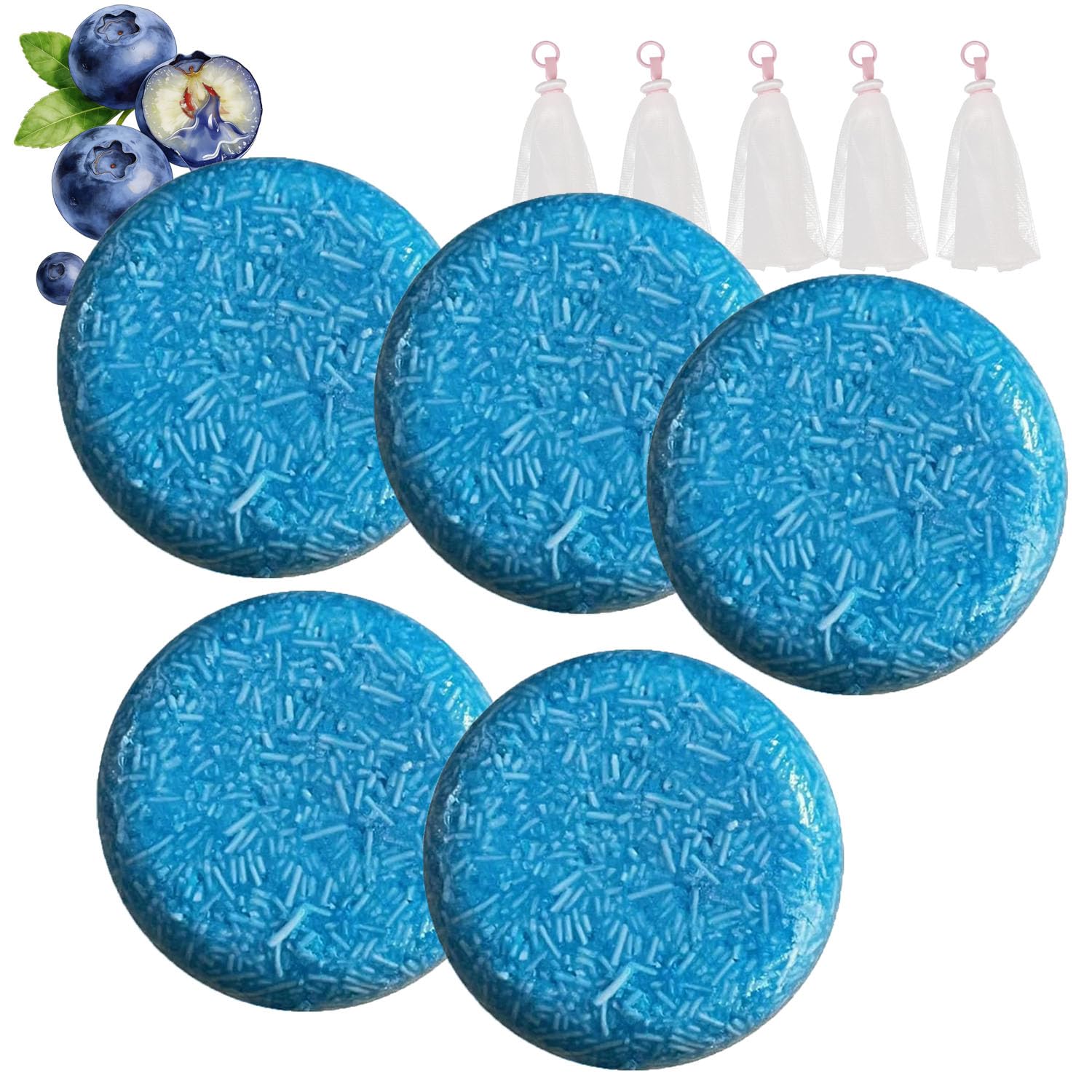 Blueberry Shampoo and Conditioner for Aging Hair Care Bar Set (5)