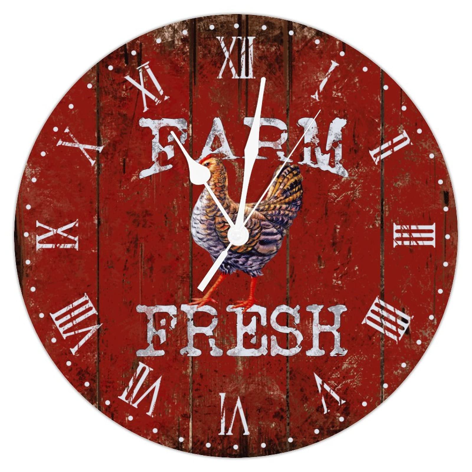 Horloge murale coq pour décoration de ferme et cuisine ambiance campagne