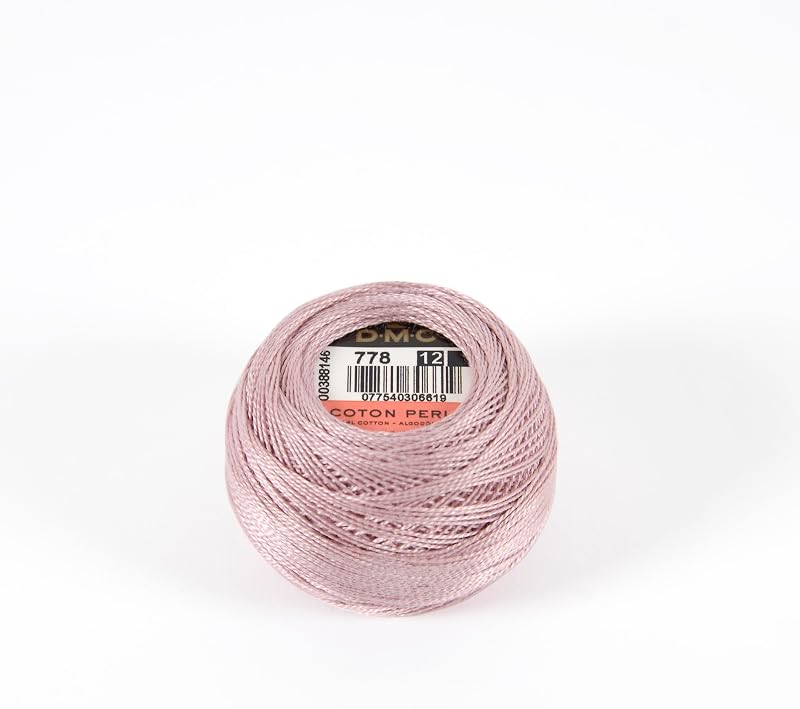 Linha de algodão Pearl Cotton DMC, tamanho 12, Very Light Antique Mauve