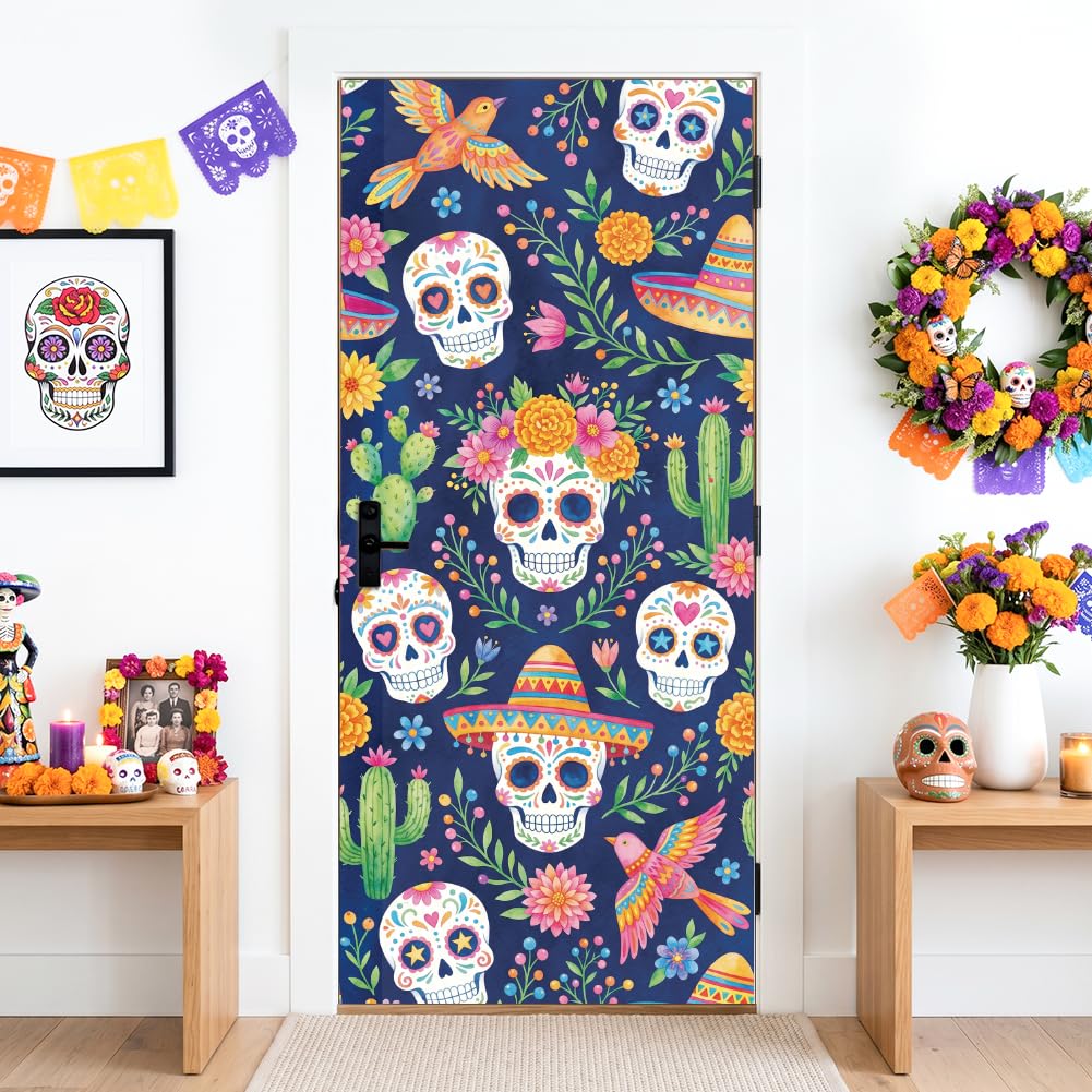 arricraft 2 Pcs Self-Adhesive Door Sticker, Sugar Bones — image 1