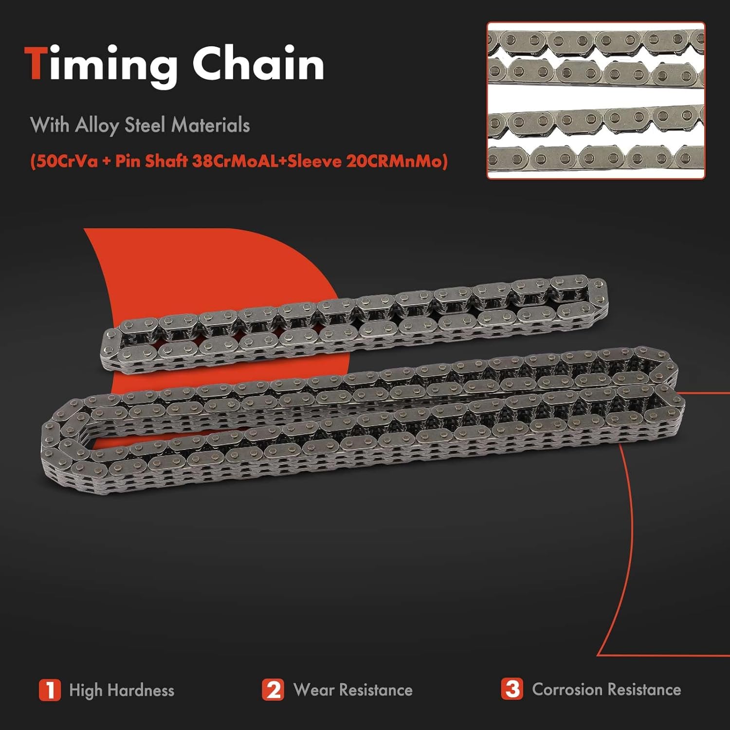 A-Premium 8PCS Engine Timing Chain Kit W/Sprocket & Tensioner & Guide Compatible with Ford & Lincoln - Explorer 2012-2019, Escape, Fusion, Focus, Edge, Mustang, Taurus, MKZ, MKC, MKT - L4 2.0L 2.3L