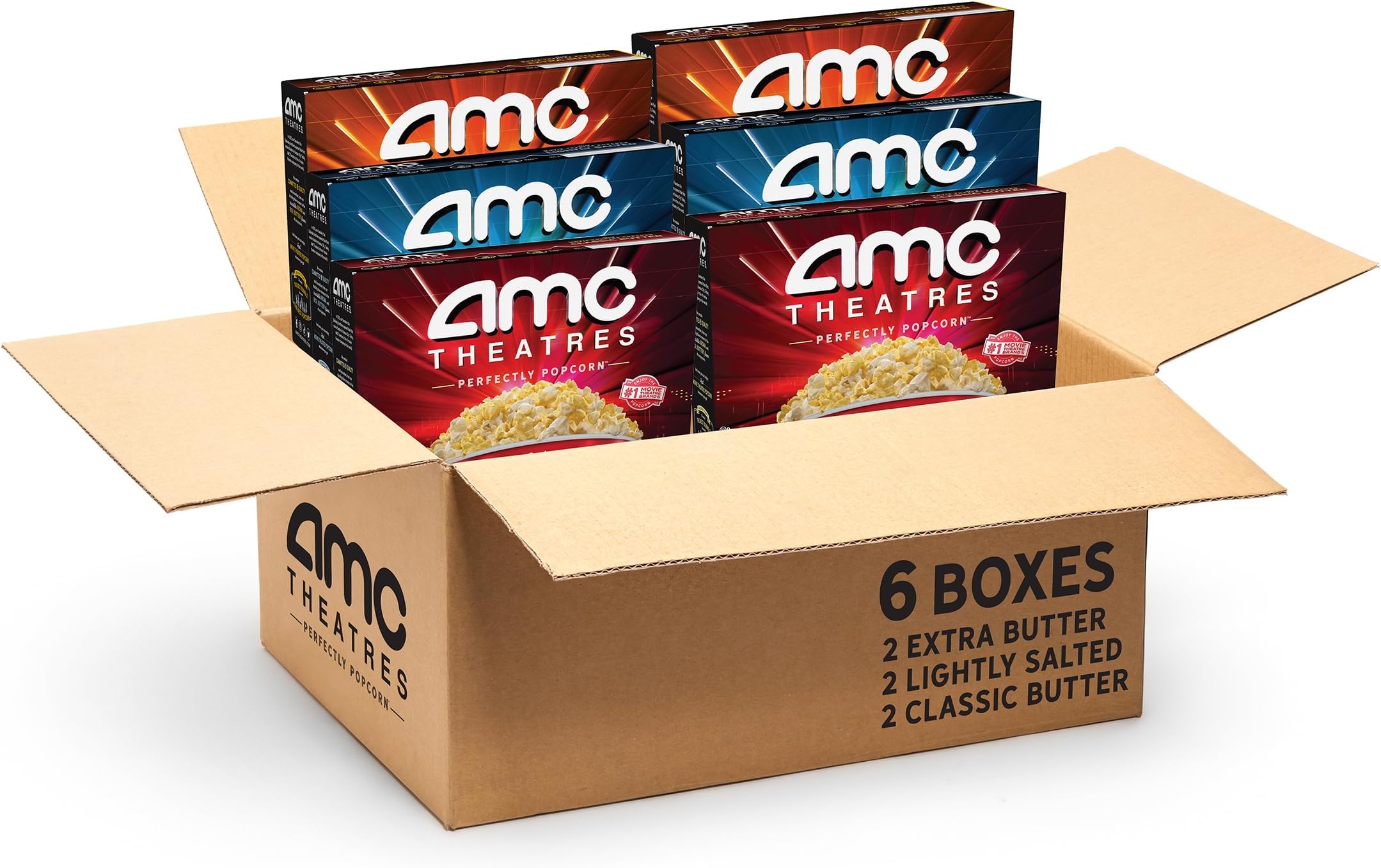 AMC Theatres Microwave Popcorn, Variety Pack, 2.75 oz (6 Boxes, 36 Count)