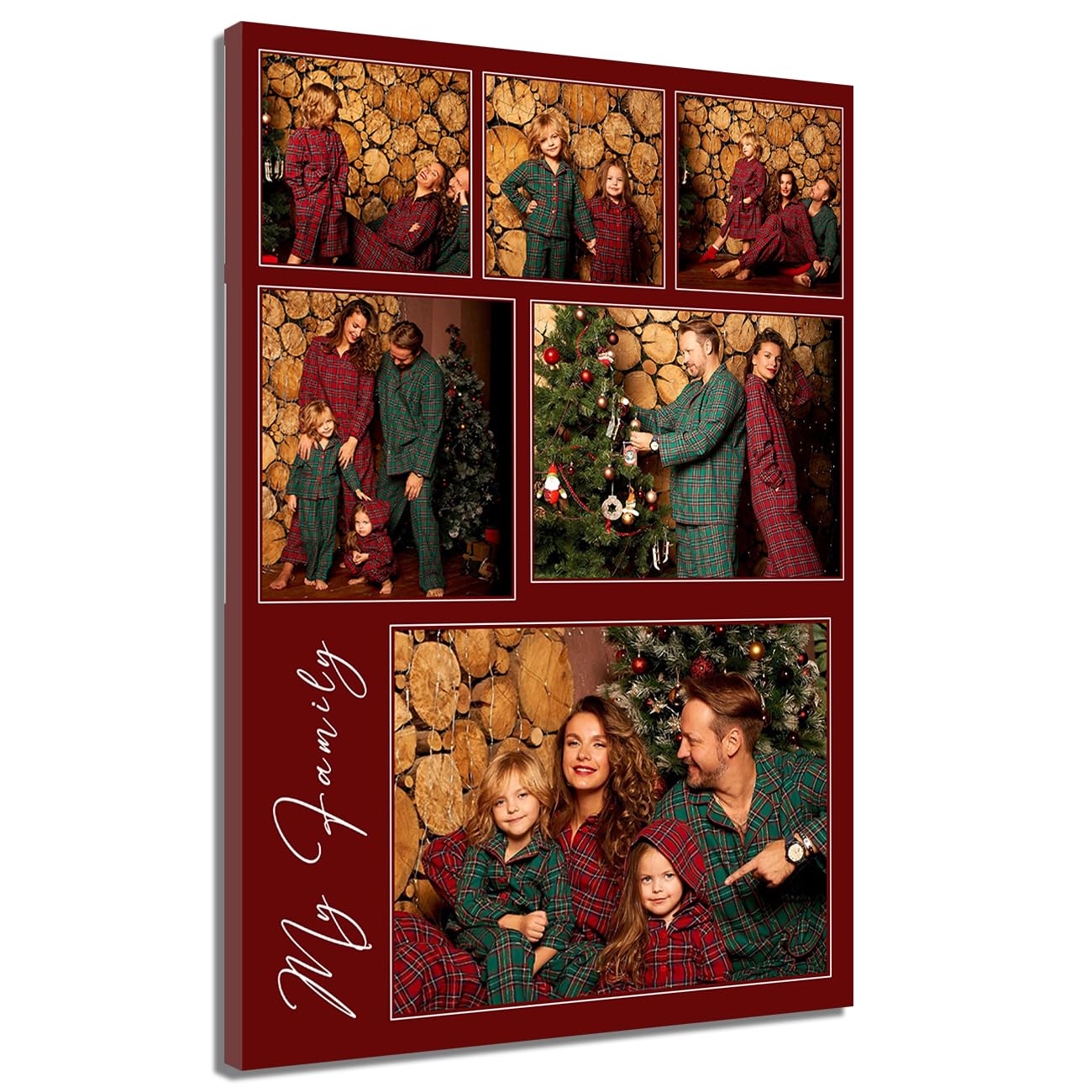 ZQQART Collage Picture Frames for Wall Canvas Prints with Your Photos Painting Custom Personalized Photo Gifts for Pets Family Baby Wedding (Purple,20"x30"(50x75cm))