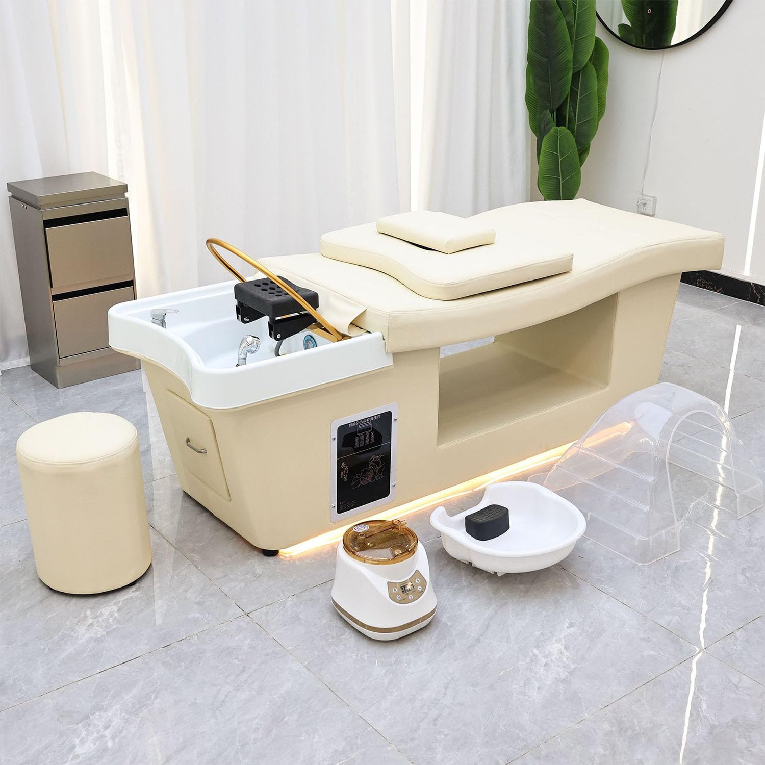 Szampon do masażu łóżko salon spa sprzęt z fumigacją cyrkulacja wody do tajskiego zabiegu na głowę