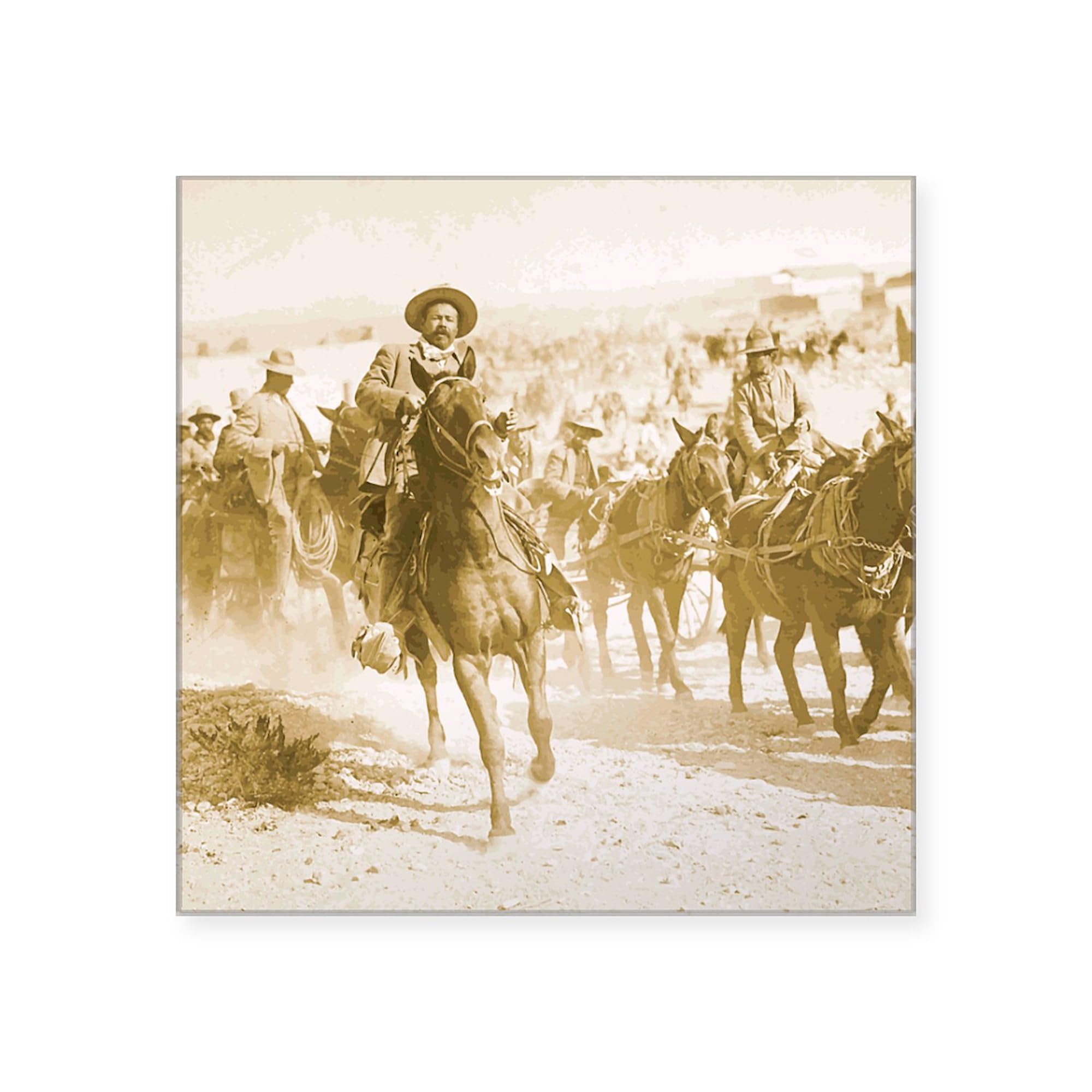 CafePress Pancho Villa Rides Square Sticker 3 X 3 Square Bumper Sticker Car Decal