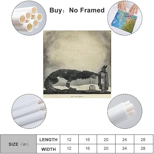 Miniatura 7 de Póster de John Bauer (Tyr y Fenrir) de pinturas famosas, póster artístico y arte de pared, póster moderno para decoración de dormitorio familiar, 12