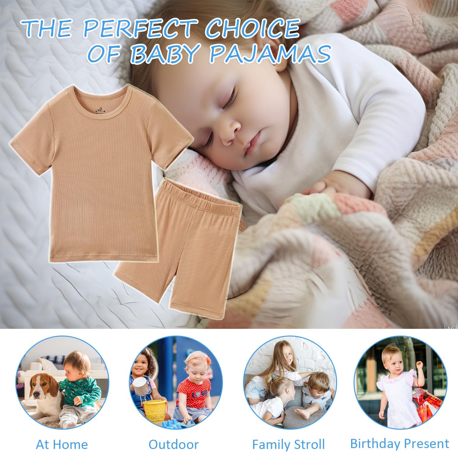 Zanie Kids Baby Toddler Pajamas Set Short Kids Summer Sleepwear Snug Fit Viscose Pjs Girls Boys - Image 6