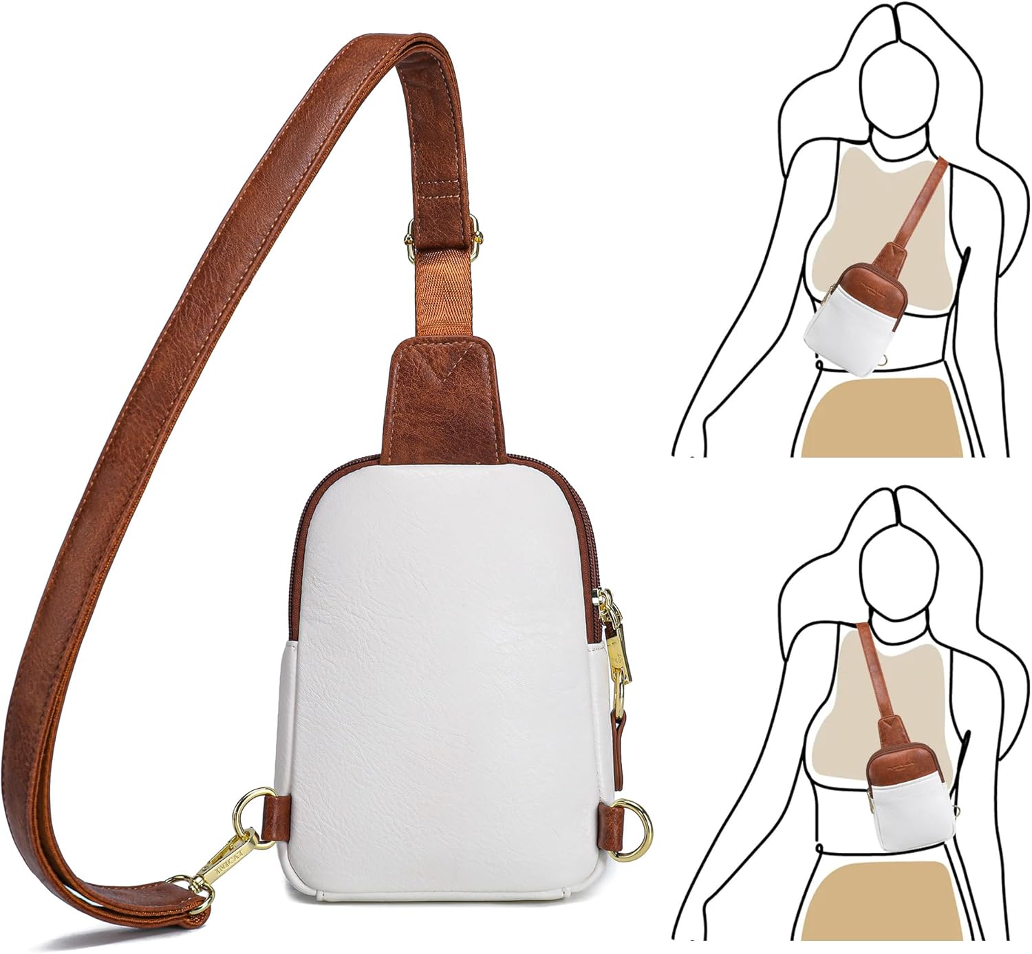 Haytijoe Small Anti Theft Crossbody Bag for Women Faux Leather Lightweight Sling Bags RFID Blocking Fanny Pack for Travel