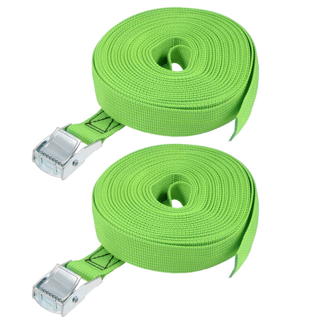 uxcell Tie Down Strap Cam Buckle Lashing Strap 1" x 30Ft 550lb 250Kg Load Polypropylene for Moving Securing Cargo, Green, Pack of 2