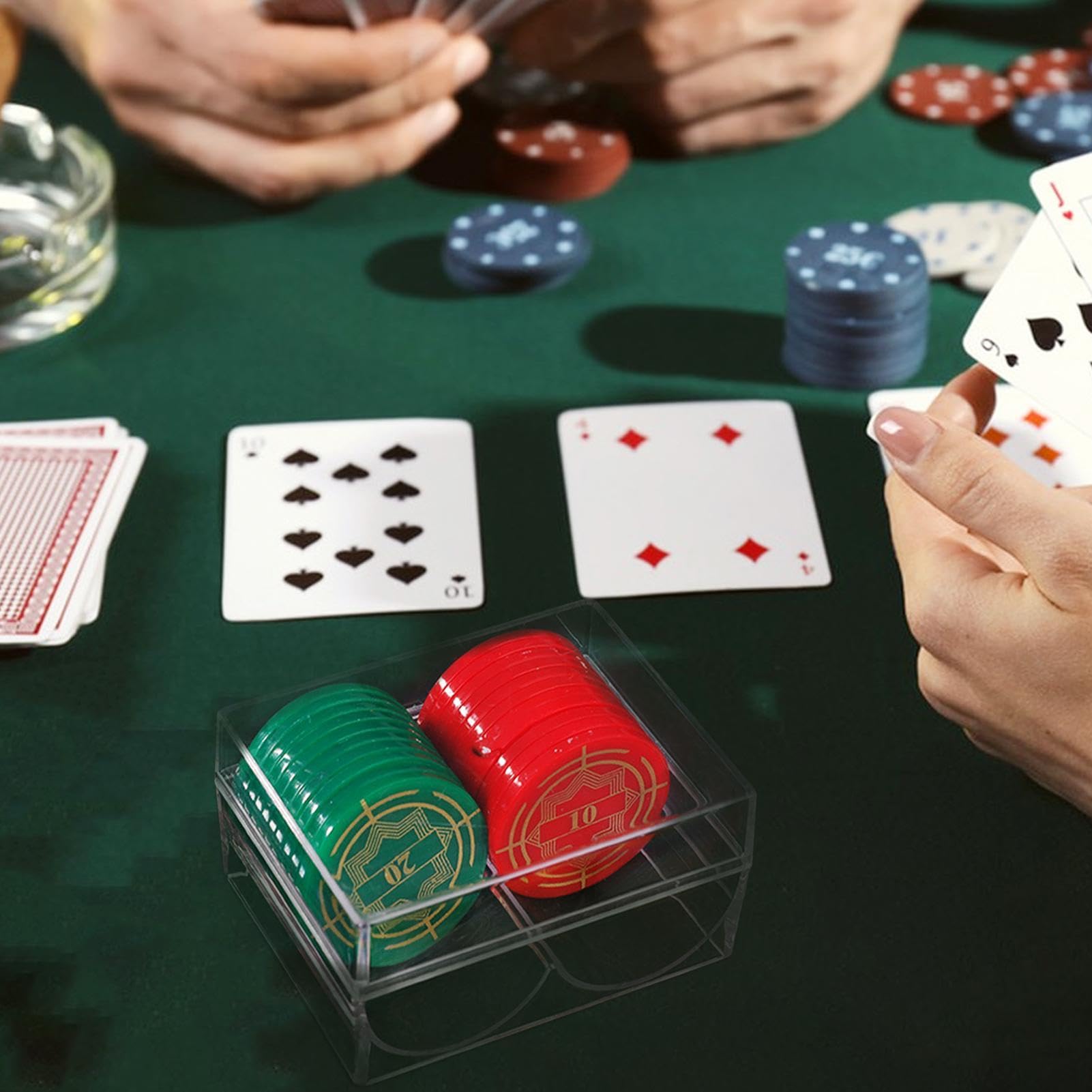 De Bandeja De Fichas De Poker - Porta Fichas De Poker De 2 Ranuras | Pantalla De Fichas De Poker | El Portador De Fichas De Poker Sostiene | 40 Fichas De Tamaño Estándar para Principiantes Y ESP