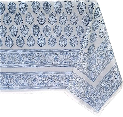 Miniatura 125 de ATOSII Amalfi - Mantel rectangular de otoño 100% algodón, bohemio, estampado a mano, para cocina, mesa de comedor, lino, decoración de otoño