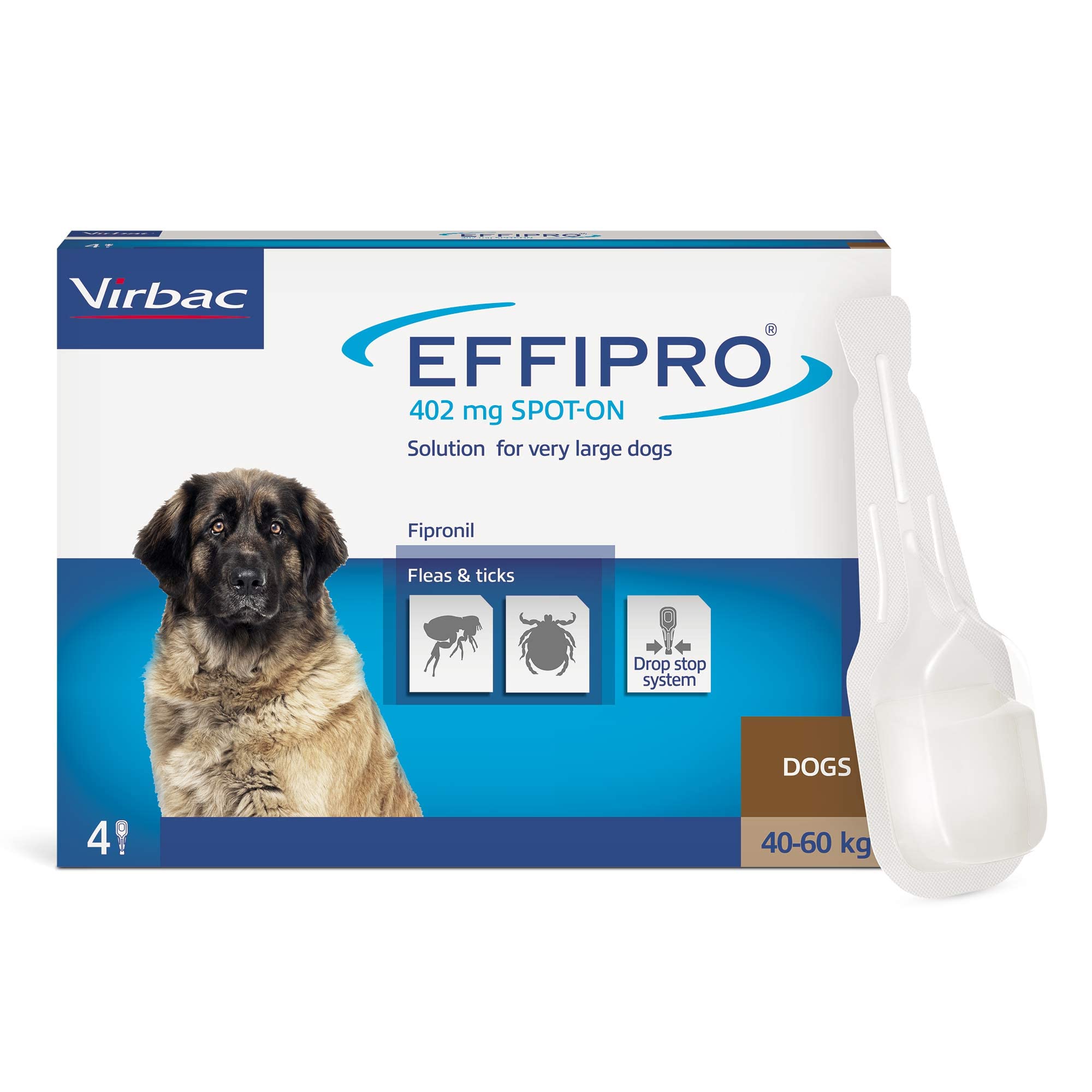 Effipro Spot On solution, Very Large Dogs (40-60kg) - 4 Pipettes