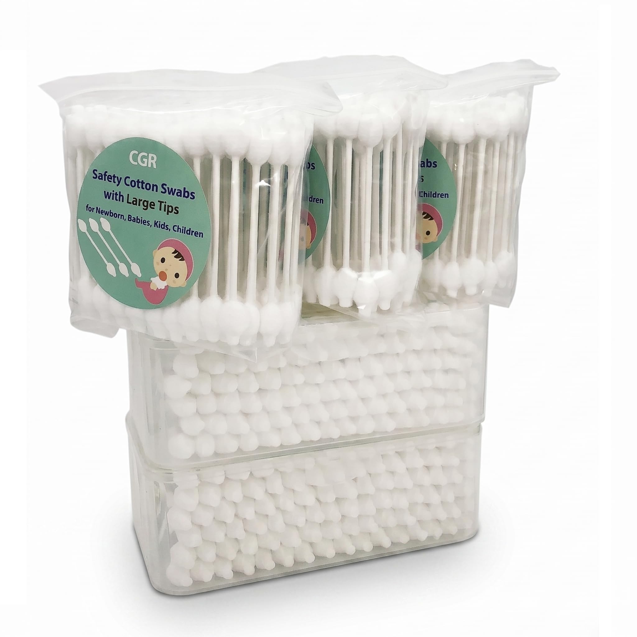 CGR 400pcs CGR Baby Safety Cotton Swabs - cotton balls and swabs | Mubboo