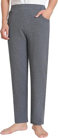 Womens Petite Knit Pants with Elastic Waist and Pockets