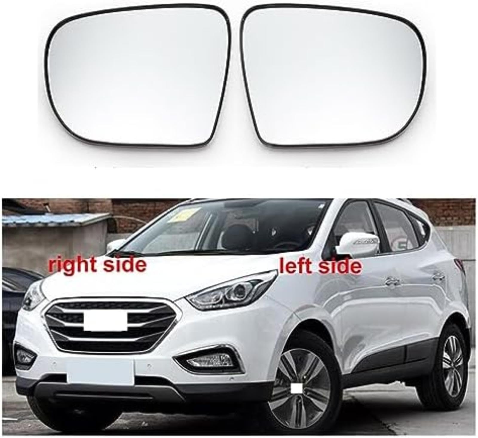 Szkło lusterka bocznego samochodu, dla Hyundai, dla Ix35 2010-2017 lusterka boczne soczewki odblaskowe soczewki wsteczne drzwi Lusterko boczne samochodu (A 1pcs (A 1pcs left no heating)