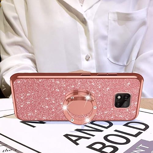 Miniatura 4 de nancheng Funda para Moto G Power 2021, purpurina de lujo de silicona TPU suave, delgada y bonita para mujeres y niñas con soporte, anillo de