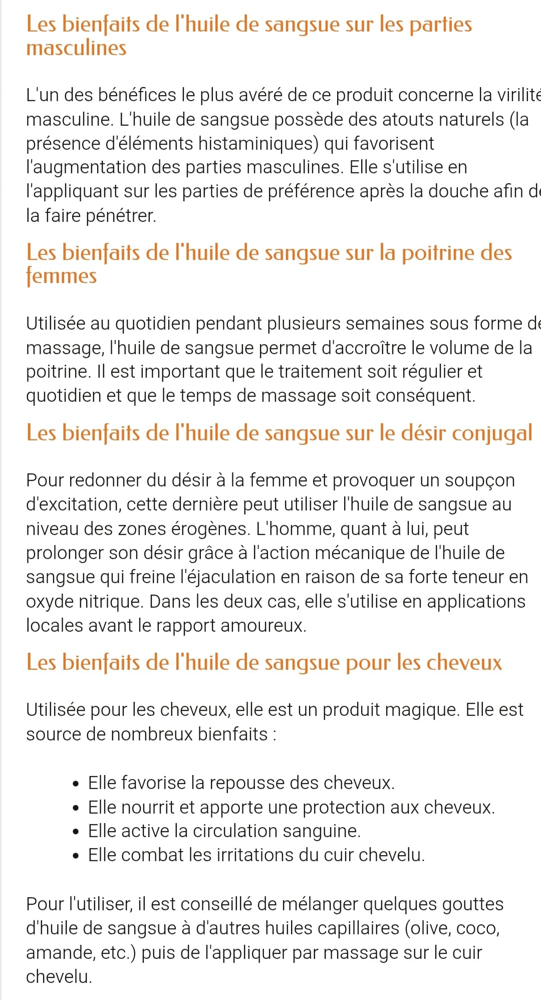 Huile de Sangsue pour Hommes, 60 ml, Désensibilisant pour Prolonger la Durée