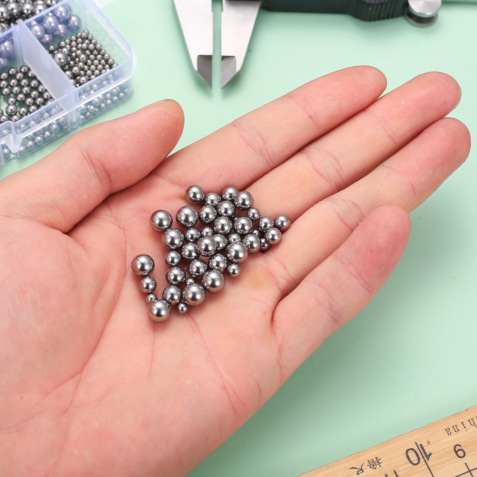 640 Pz Cuscinetti a Sfera in Acciaio Inossidabile, Sfere per Cuscinetti di Precisione in Acciaio Inox 304 per Ruote di Biciclette, Ceicoli, Rotelle, Skateboard (6 Misure)