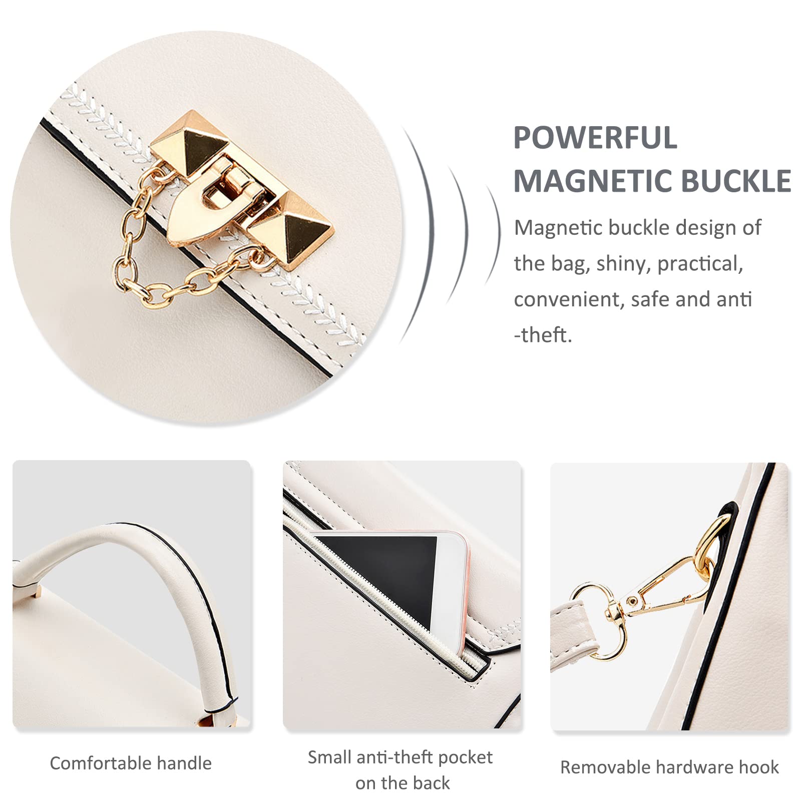 NICOLE & DORIS Sac à main pour femme - Petit sac élégant - Sac à bandoulière - Designer - En cuir synthétique - Avec bandoulière amovible