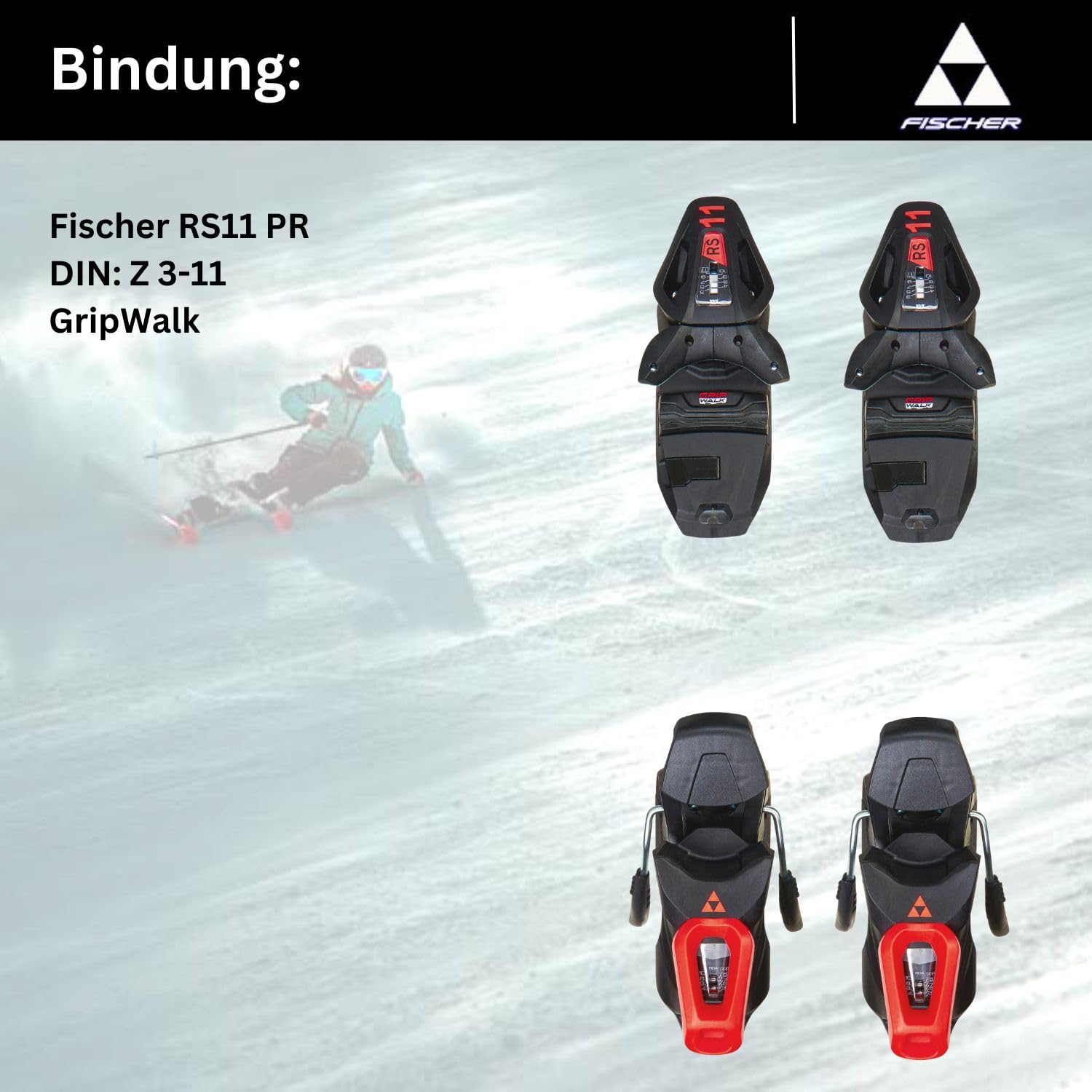 Ski Alpinski Carvingski On-Piste-Rocker - Fischer RC One F18 TPR - inkl. Bindung RS11 PR Z3-11 - Modell 2024 - All Mountain Ski - geeignet für Fortgeschrittene Fahrer