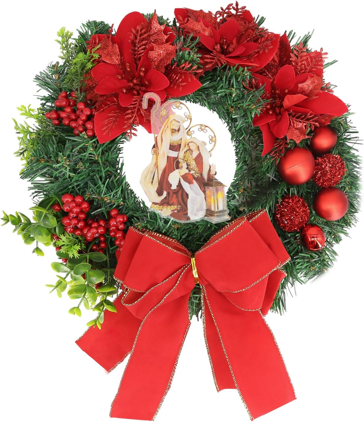 Advent Jesus Christmas Wreath Artificial ThreeDimensional Berries