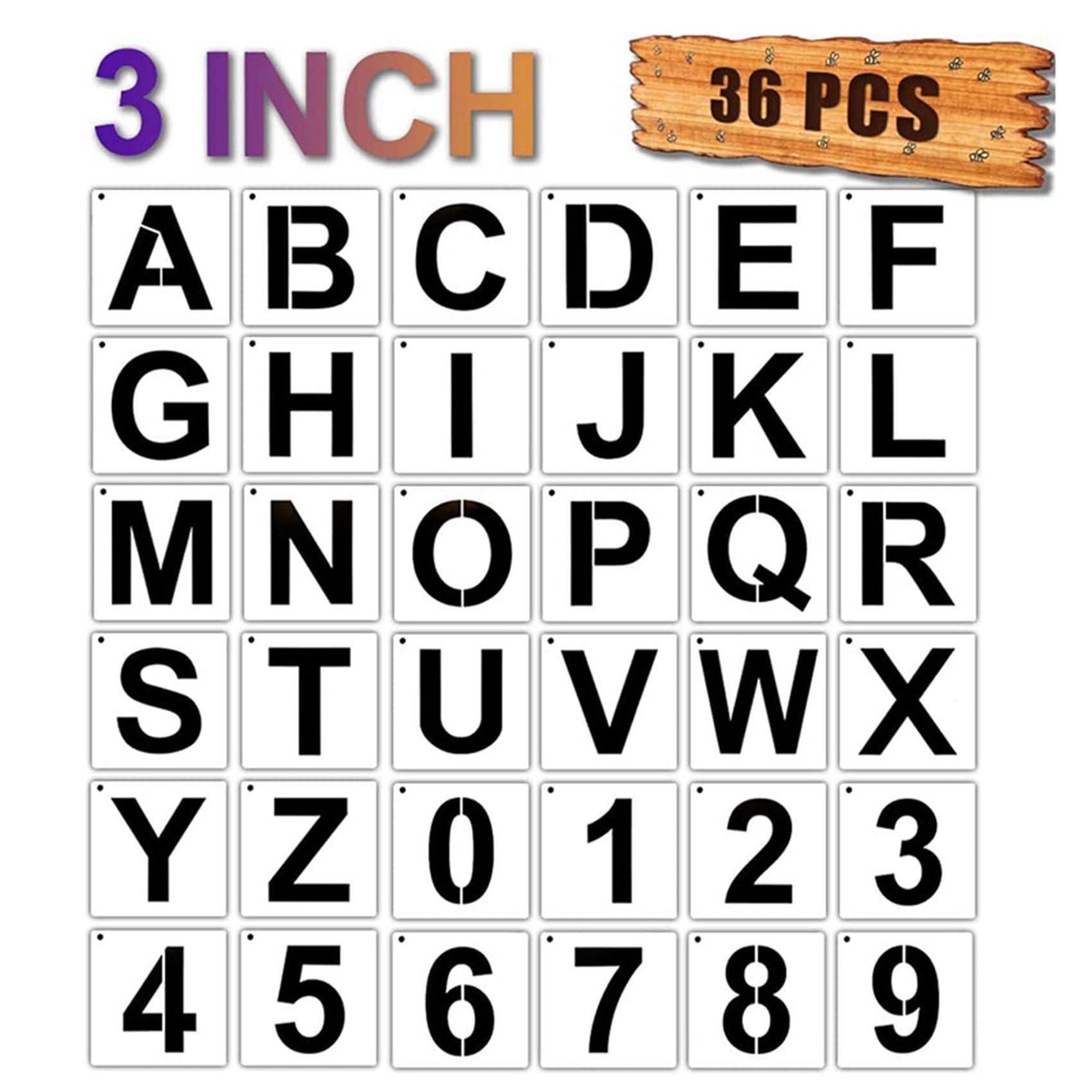 36 Stencil A Forma Di Lettere E Numeri, Riutilizzabili, In PET