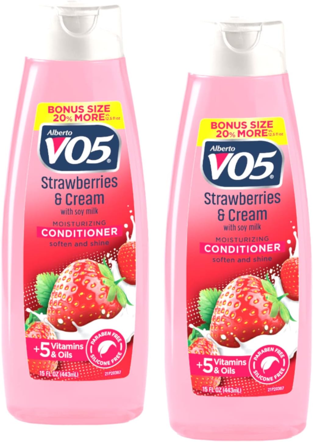 Moisture Milks Conditioner Cream, 12.5 oz, Strawberries by Vo5 (Pack of 2)
