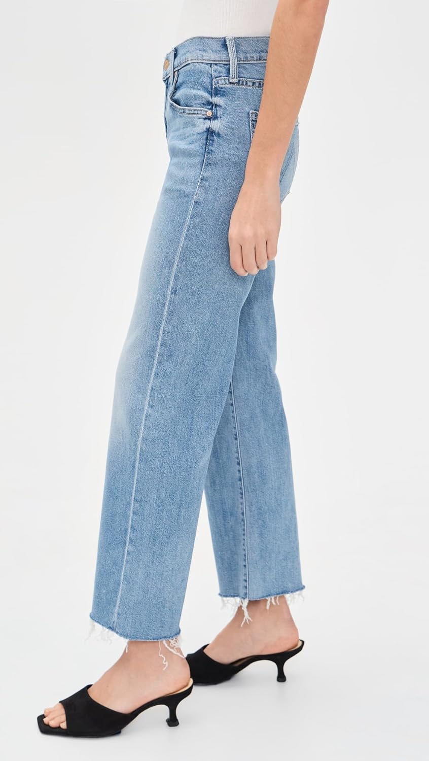 MOTHER Women's Mid Rise Rambler Zip Ankle Fray Jeans - Image 4