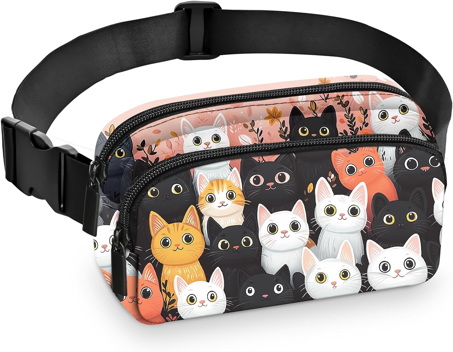 Cat Fanny Pack for Women Belt Bag Fashion Waist Pouch with Adjustable Strap for Sports Running Traveling Hiking Camping Cycling