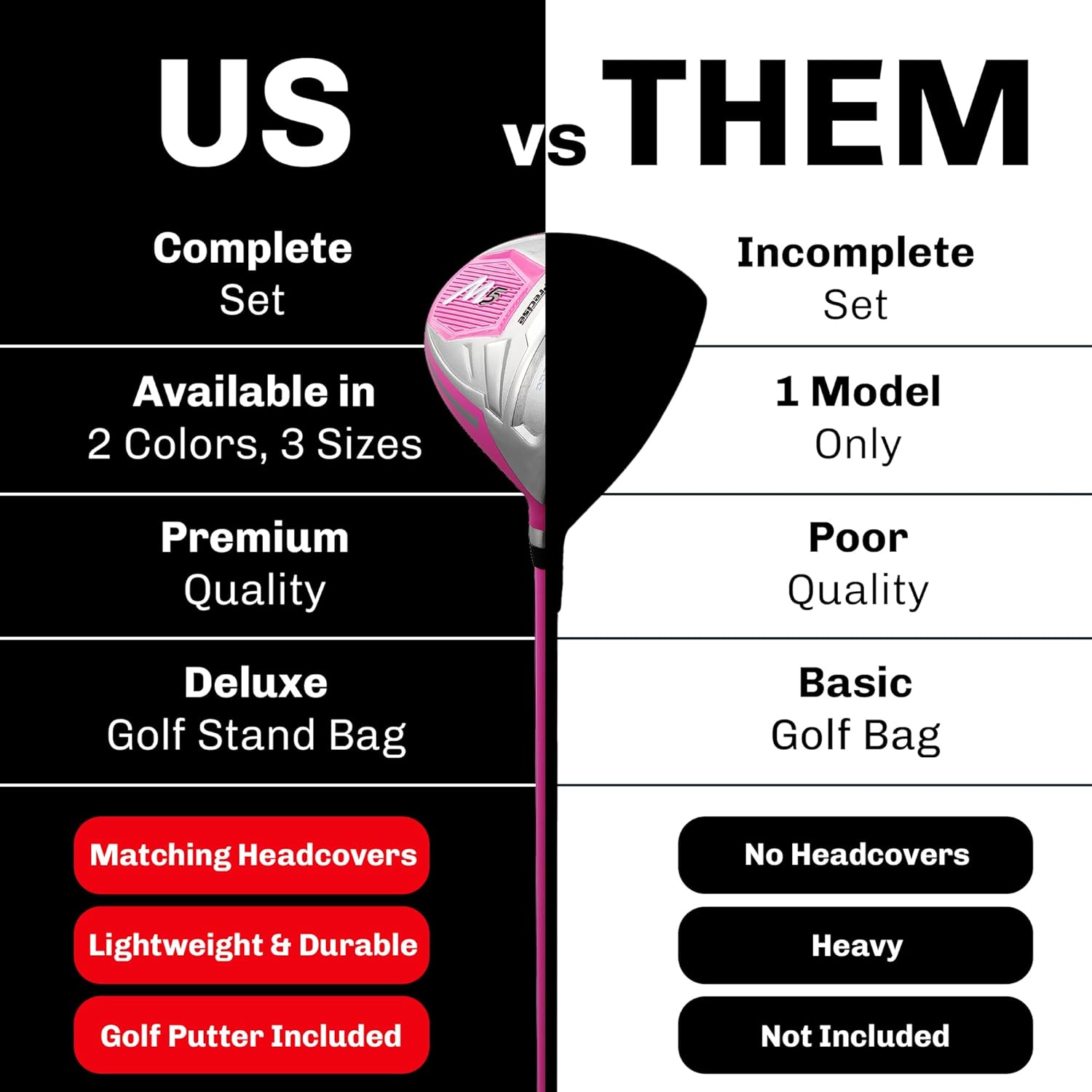 Precise M5 Ladies Complete Left & Right Handed Golf Club Set | Complete Regular & Petite Womens Golf Clubs Set | with 3 HC's, Lightweight Shafts & Spacious Stand Bag w/Pockets & Dual Carrying Straps