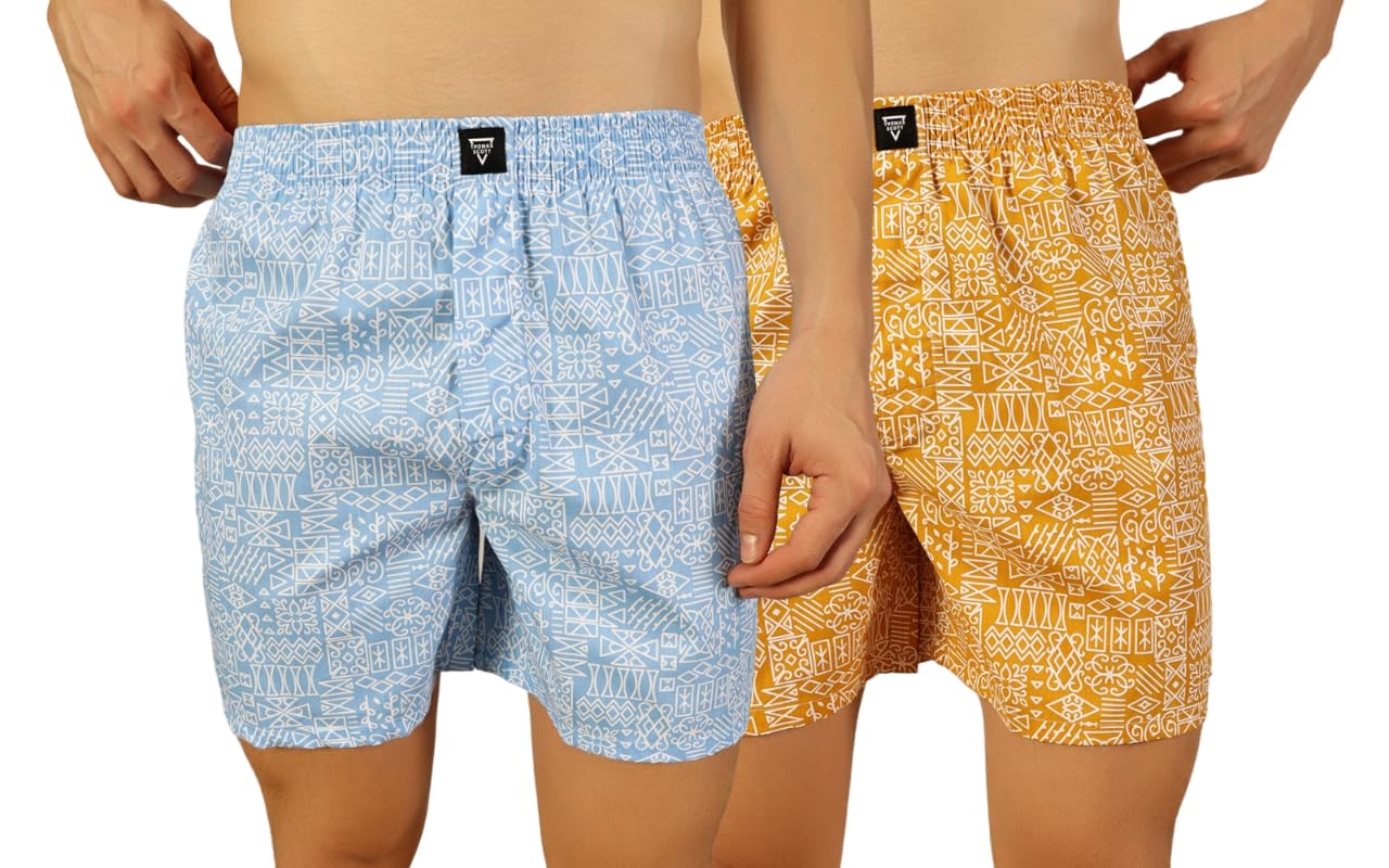Thomas ScottMen's Cotton Printed Regular Boxer Shorts(Pack of 2)