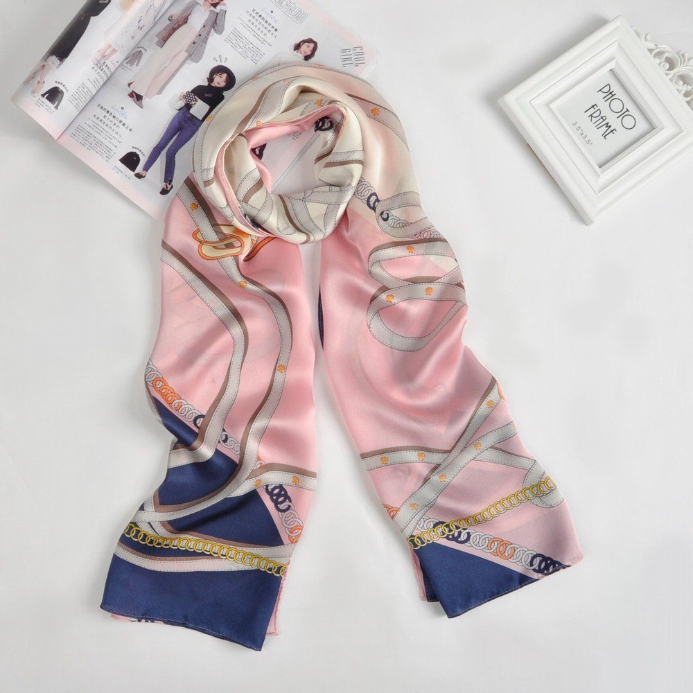 Foulard en Soie Satin de Soie Femme Printemps Et Automne Foulard en Soie Écharpe en Soie,Ré