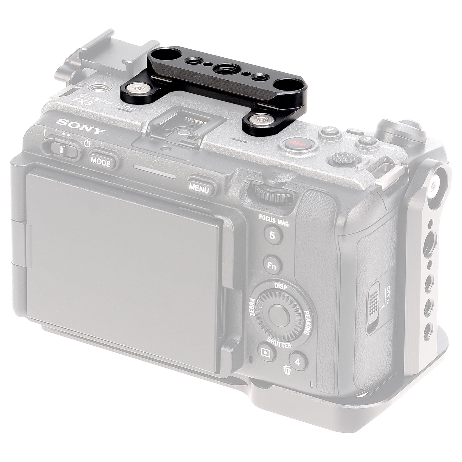 Foto4easy NATO Rail Adapter for Sony FX3 FX30 Camera, Compatible with NATO Rail Mount, 1/4″ Screw Mount and 3/8″ ARRI Locating Pins Top Handle